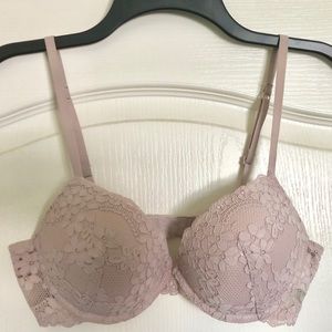 Neutral Pink Lace Bra